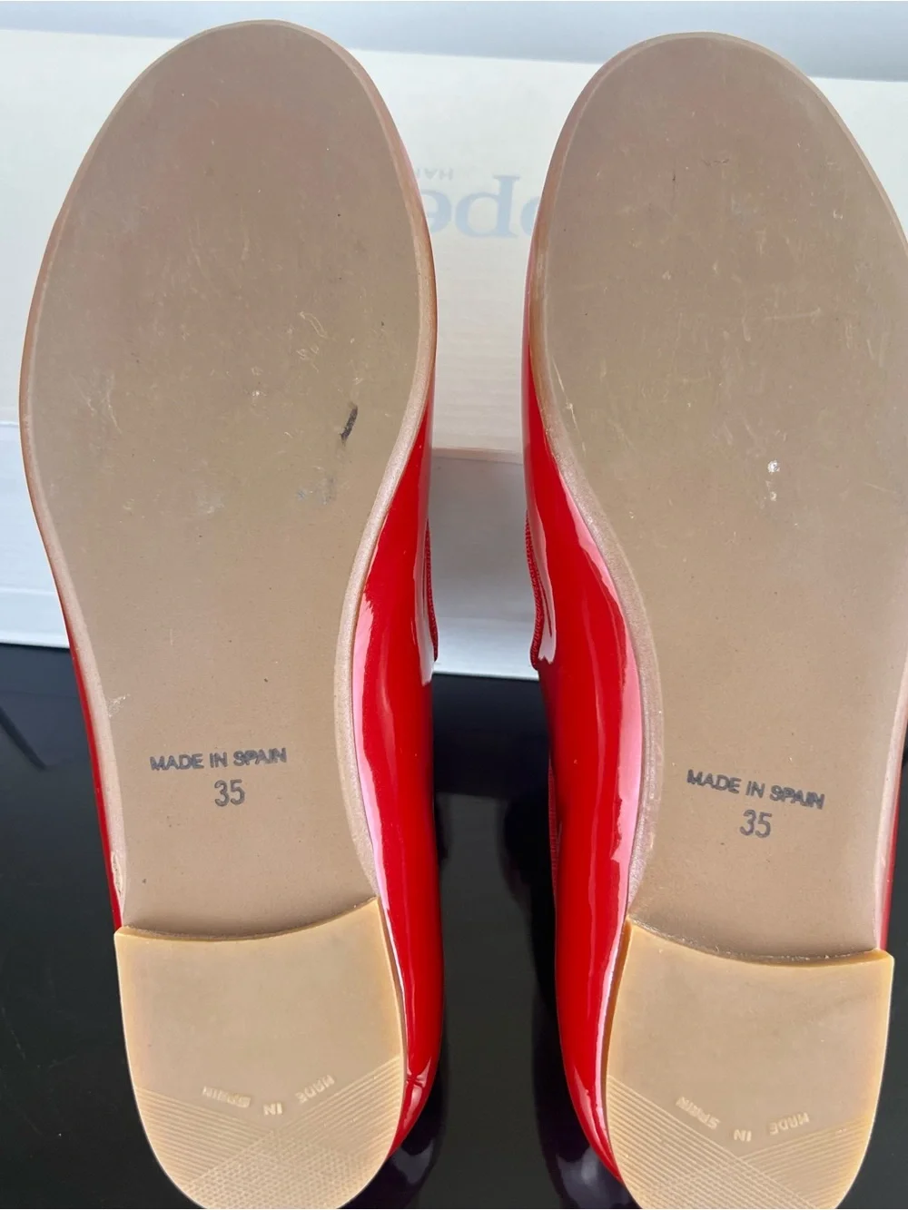 Gepetto’s Girls Leather Mary Jane Flats/Shoes, Red, 35 EU